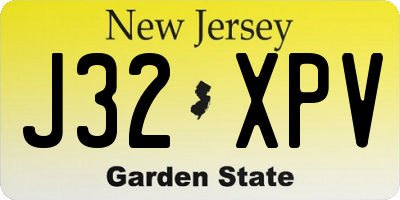 NJ license plate J32XPV