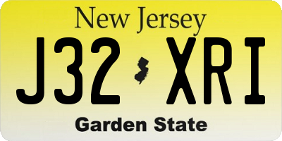 NJ license plate J32XRI