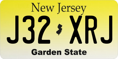 NJ license plate J32XRJ