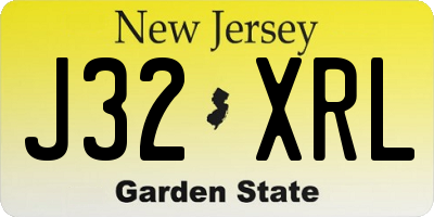 NJ license plate J32XRL