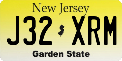 NJ license plate J32XRM