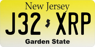NJ license plate J32XRP
