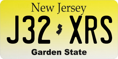 NJ license plate J32XRS