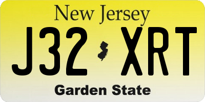 NJ license plate J32XRT