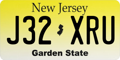 NJ license plate J32XRU