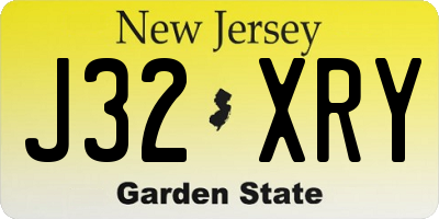 NJ license plate J32XRY