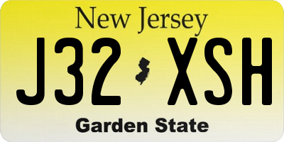 NJ license plate J32XSH