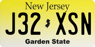 NJ license plate J32XSN