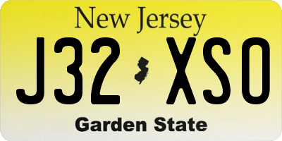 NJ license plate J32XSO