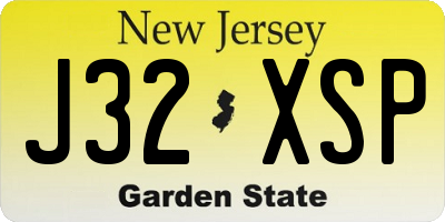 NJ license plate J32XSP