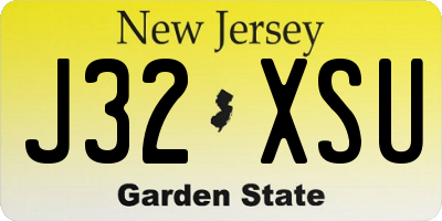 NJ license plate J32XSU