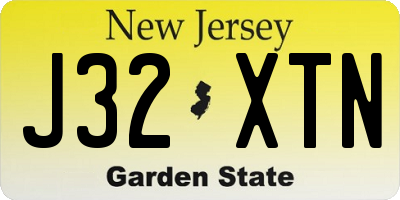 NJ license plate J32XTN