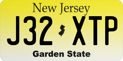 NJ license plate J32XTP