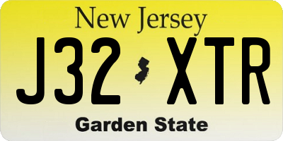 NJ license plate J32XTR