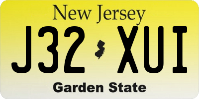 NJ license plate J32XUI