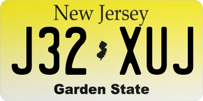 NJ license plate J32XUJ