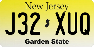 NJ license plate J32XUQ
