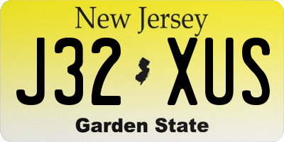 NJ license plate J32XUS