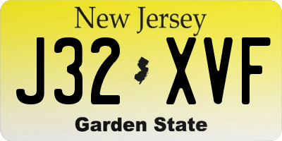 NJ license plate J32XVF