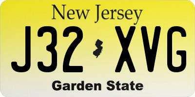 NJ license plate J32XVG