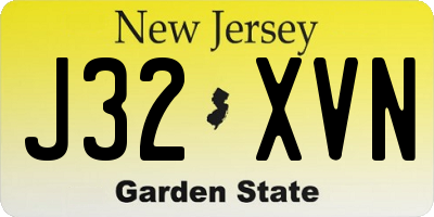 NJ license plate J32XVN
