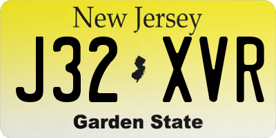 NJ license plate J32XVR