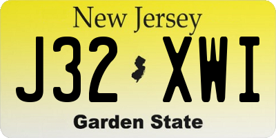 NJ license plate J32XWI