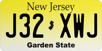 NJ license plate J32XWJ