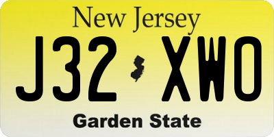 NJ license plate J32XWO