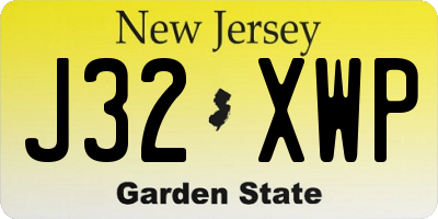NJ license plate J32XWP
