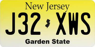NJ license plate J32XWS