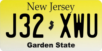 NJ license plate J32XWU