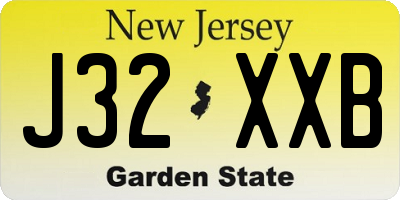 NJ license plate J32XXB