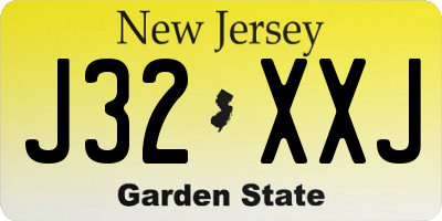 NJ license plate J32XXJ
