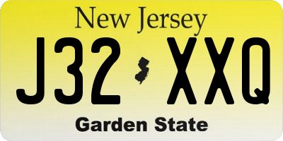 NJ license plate J32XXQ