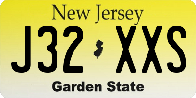 NJ license plate J32XXS