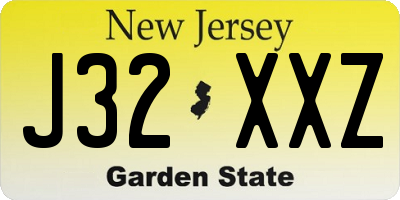 NJ license plate J32XXZ