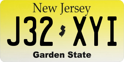 NJ license plate J32XYI