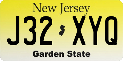 NJ license plate J32XYQ