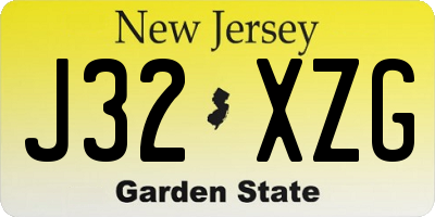 NJ license plate J32XZG