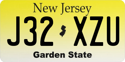 NJ license plate J32XZU