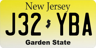 NJ license plate J32YBA
