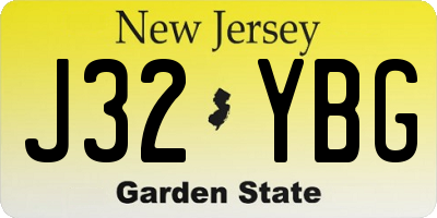 NJ license plate J32YBG