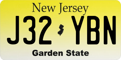 NJ license plate J32YBN
