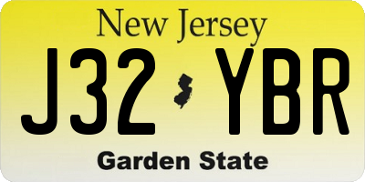 NJ license plate J32YBR