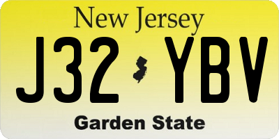 NJ license plate J32YBV