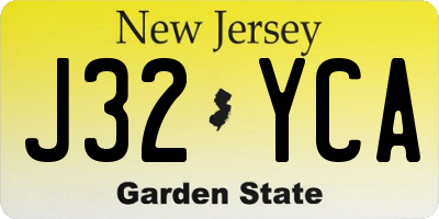 NJ license plate J32YCA