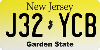 NJ license plate J32YCB