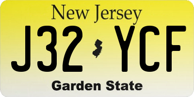 NJ license plate J32YCF