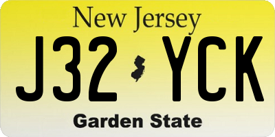 NJ license plate J32YCK